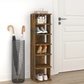 vidaXL, vidaXL Schuhregal Räuchereiche 27,5x27x102 cm Holzwerkstoff