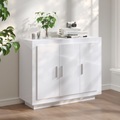 vidaXL, vidaXL Sideboard Hochglanz-Weiß 92x35x75 cm Holzwerkstoff