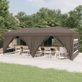 vidaXL, vidaXL Partyzelt Faltbar mit Seitenwänden Taupe 3x6 m