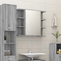 vidaXL, vidaXL Bad-Spiegelschrank Grau Sonoma 80x20,5x64 cm Holzwerkstoff