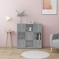 vidaXL, vidaXL Bücherregal Grau Sonoma 90x30x90 cm Holzwerkstoff