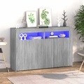 vidaXL, vidaXL Sideboard mit LED-Beleuchtung Grau Sonoma 115,5x30x75 cm