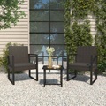 vidaXL, vidaXL 3-tlg. Garten-Lounge-Set mit Kissen Schwarz Poly Rattan