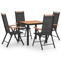 vidaXL, vidaXL 5-tlg. Garten-Essgruppe Aluminium Schwarz