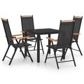vidaXL, vidaXL 5-tlg. Garten-Essgruppe Aluminium Schwarz