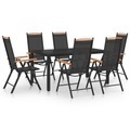 vidaXL, vidaXL 7-tlg. Garten-Essgruppe Aluminium Schwarz
