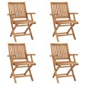 vidaXL, vidaXL Klappbare Gartenstühle 4 Stk. Massivholz Teak