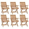 vidaXL, vidaXL Klappbare Gartenstühle 6 Stk. Massivholz Teak