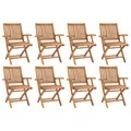 vidaXL, vidaXL Klappbare Gartenstühle 8 Stk. Massivholz Teak