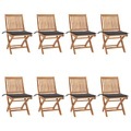 vidaXL, vidaXL Klappbare Gartenstühle mit Kissen 8 Stk. Massivholz Teak