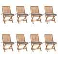 vidaXL, vidaXL Klappbare Gartenstühle mit Kissen 8 Stk. Massivholz Teak