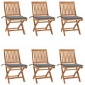 vidaXL, vidaXL Klappbare Gartenstühle mit Kissen 6 Stk. Massivholz Teak