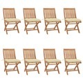 vidaXL, vidaXL Klappbare Gartenstühle mit Kissen 8 Stk. Massivholz Teak