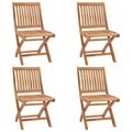 vidaXL, vidaXL Klappbare Gartenstühle 4 Stk. Massivholz Teak