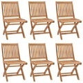 vidaXL, vidaXL Klappbare Gartenstühle 6 Stk. Massivholz Teak
