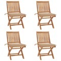 vidaXL, vidaXL Klappbare Gartenstühle mit Kissen 4 Stk. Massivholz Teak