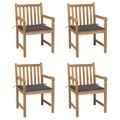 vidaXL, vidaXL Gartenstühle 4 Stk. mit Anthrazit Kissen Massivholz Teak