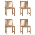 vidaXL, vidaXL Gartenstühle 4 Stk. mit Kissen Massivholz Teak