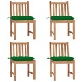vidaXL, vidaXL Gartenstühle 4 Stk. mit Kissen Massivholz Teak