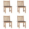 vidaXL, vidaXL Gartenstühle 4 Stk. mit Kissen Massivholz Teak