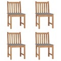 vidaXL, vidaXL Gartenstühle 4 Stk. mit Kissen Massivholz Teak