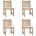 vidaXL, vidaXL Gartenstühle 4 Stk. mit Kissen Massivholz Teak
