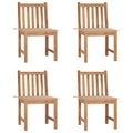 vidaXL, vidaXL Gartenstühle 4 Stk. mit Kissen Massivholz Teak