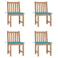 vidaXL, vidaXL Gartenstühle 4 Stk. mit Kissen Massivholz Teak