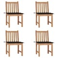 vidaXL, vidaXL Gartenstühle 4 Stk. mit Kissen Massivholz Teak