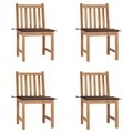 vidaXL, vidaXL Gartenstühle 4 Stk. mit Kissen Massivholz Teak