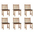 vidaXL, vidaXL Gartenstühle 6 Stk. mit Kissen Massivholz Teak