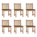 vidaXL, vidaXL Gartenstühle 6 Stk. mit Kissen Massivholz Teak