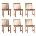 vidaXL, vidaXL Gartenstühle 6 Stk. mit Kissen Massivholz Teak
