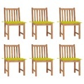 vidaXL, vidaXL Gartenstühle 6 Stk. mit Kissen Massivholz Teak