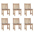 vidaXL, vidaXL Gartenstühle 6 Stk. mit Kissen Massivholz Teak