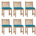 vidaXL, vidaXL Gartenstühle 6 Stk. mit Kissen Massivholz Teak