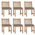 vidaXL, vidaXL Gartenstühle 6 Stk. mit Kissen Massivholz Teak
