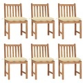 vidaXL, vidaXL Gartenstühle 6 Stk. mit Kissen Massivholz Teak
