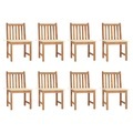 vidaXL, vidaXL Gartenstühle 8 Stk. mit Kissen Massivholz Teak
