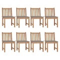 vidaXL, vidaXL Gartenstühle 8 Stk. mit Kissen Massivholz Teak