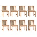 vidaXL, vidaXL Gartenstühle 8 Stk. mit Kissen Massivholz Teak