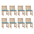 vidaXL, vidaXL Gartenstühle 8 Stk. mit Kissen Massivholz Teak