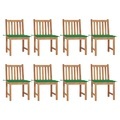 vidaXL, vidaXL Gartenstühle 8 Stk. mit Kissen Massivholz Teak