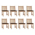 vidaXL, vidaXL Gartenstühle 8 Stk. mit Kissen Massivholz Teak