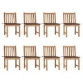vidaXL, vidaXL Gartenstühle 8 Stk. mit Kissen Massivholz Teak