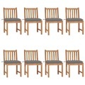 vidaXL, vidaXL Gartenstühle 8 Stk. mit Kissen Massivholz Teak