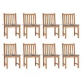 vidaXL, vidaXL Gartenstühle 8 Stk. mit Kissen Massivholz Teak