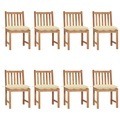 vidaXL, vidaXL Gartenstühle 8 Stk. mit Kissen Massivholz Teak