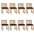 vidaXL, vidaXL Gartenstühle 8 Stk. mit Kissen Massivholz Teak