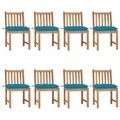 vidaXL, vidaXL Gartenstühle 8 Stk. mit Kissen Massivholz Teak